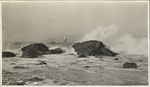 Surf among the rocks at Lands End in the winter time