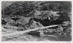 [Water wheels on the Klamath River at Ash Creek] (2 views)