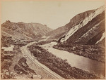 Wilhelmina's Pass, distant view of Serrated Rocks or Devil's Slide, Weber Cañon, Utah