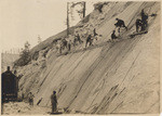 Battery of five Ingersoll-Rand Rock Drills working in quarry No 1. Oct. 22, 1913