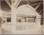 View of exhibit of Pacific Coast Borax Co., offices 101 Sansome St., at Mechanic's Institute Fair, 1895. Boraxaid, a 20-mule help for kitchen or laundry. Boraxo, baby's bath powder, for nursery and toilet. Boric acid, an antiseptic and preservative