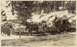 [Stagecoach and horse team]