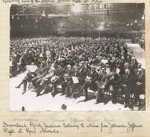 Audience listening to returns from Johnson-Jeffries fight at Dreamland Rink.