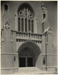 [Exterior front entrance detail Saint James Episcopal Church, 3903 Wilshire Boulevard, Los Angeles]