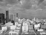 [Aerial view of downtown Los Angeles]