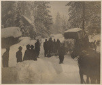 Last stage leaving Strawberry Dam, 4 ft. snow, Jan. 3, 1914