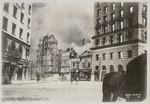 [Burning of Winchester House at Third and Stevenson, south of Market St. Hearst Building, left; Call Building, right]