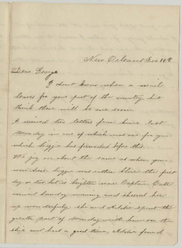 Letter from Everet Stanley Hollis to his brother, George F. Hollis