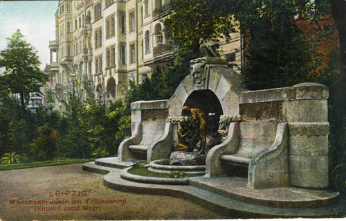 Postcard, Märchenbrunnen am Thomasring, Leipzig