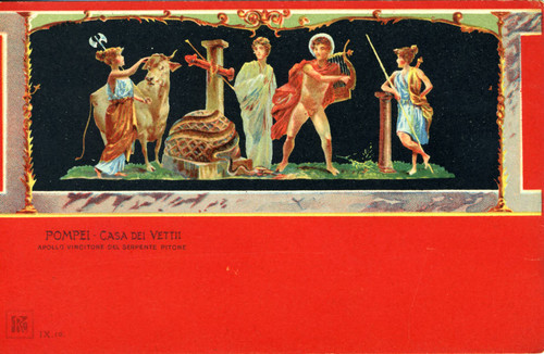 Postcard, Casa dei Vetti - Apollo vincitore del serpente pitone