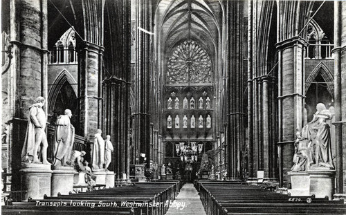 Postcard, Transepts looking South, Westminster Abbey