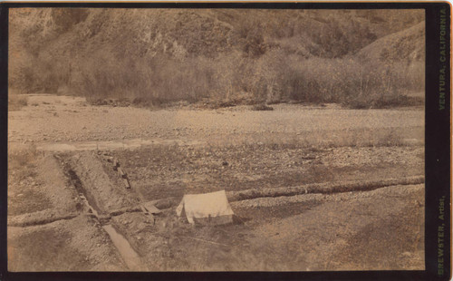 Photograph, Field with trenches and tent, Ventura,California