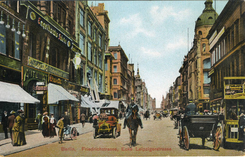 Postcard, Friedrichstrasse, at the corner of Leipziger Strasse