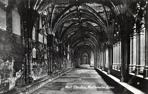 Postcard, West Cloisters, Westminster Abbey