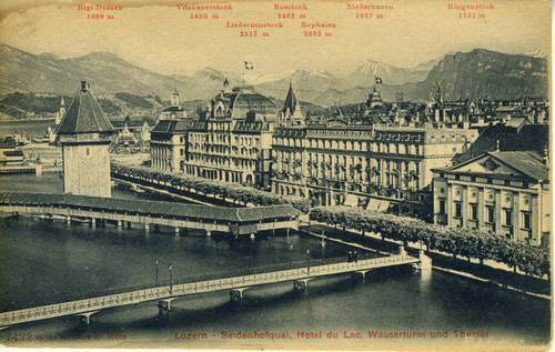 Postcard, Hotel Seidenhof and Lake Lucerne