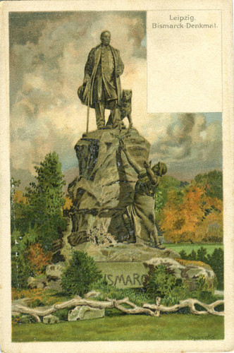Postcard, Bismarck-Denkmal, Leipzig
