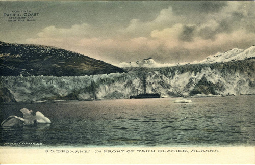 S.S. "Spokane" in front of Taku Glacier, Alaska