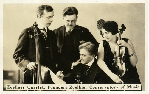 Postcard, photograph of the Zoellner Quartet