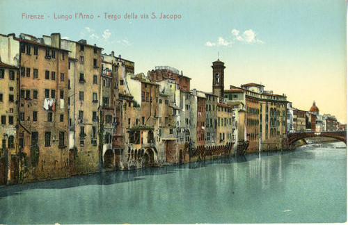 Postcard, Lungo L'Arno - Tergo della via S. Jacopo