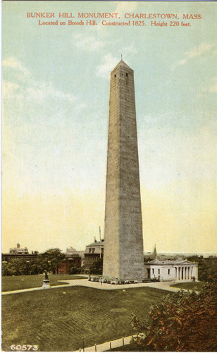 Postcard, Bunker Hill Monument, Charlestown, Mass