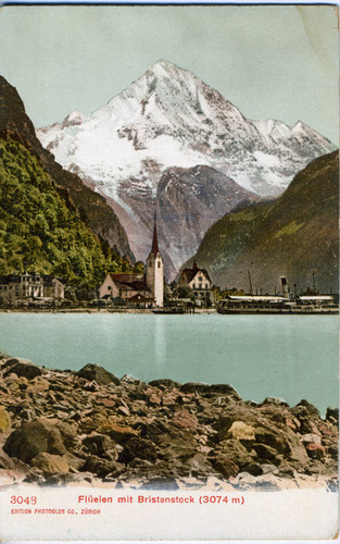 Postcard, Flüelen mit Bristenstock