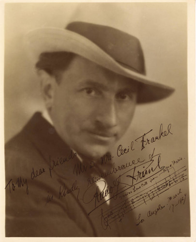 Autographed publicity portrait of Rudolf Friml