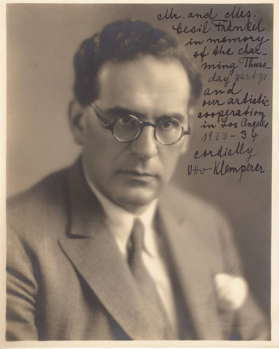 Autographed publicity portrait of Otto Klemperer