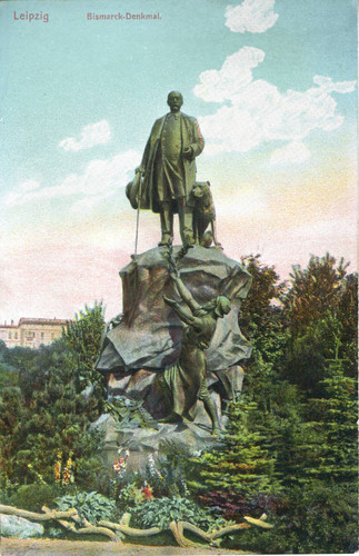 Postcard, Bismarck-Denkmal, Leipzig