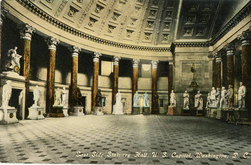 Postcard, East Side Statuary Hall, U.S. Capitol