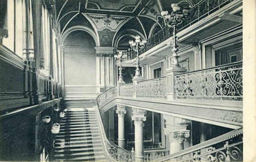 Postcard, Interior of concert house, Leipzig