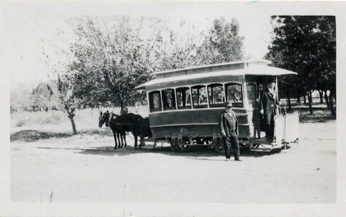 Photograph, Streetcar pulled by horses