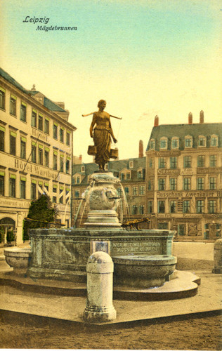 Postcard, Mägdebrunnen, Leipzig