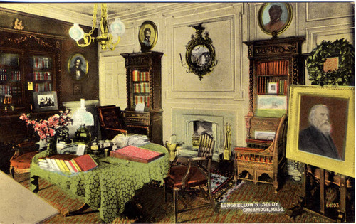 Postcard, Longfellow's Study