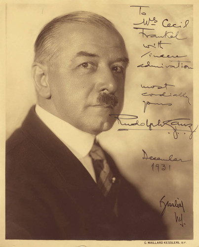 Autographed publicity portrait of Rudolpf Ganz