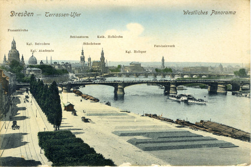 Postcard, Western Panorama of Dresden