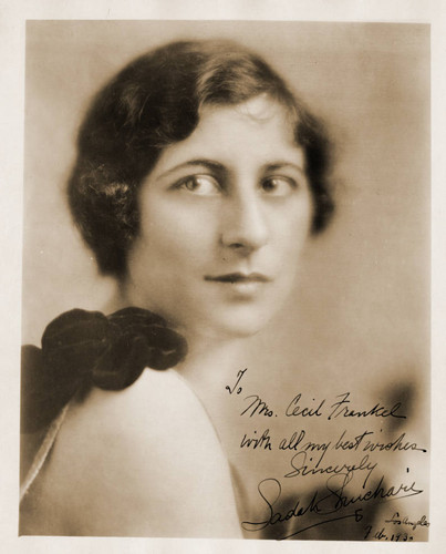 Autographed publicity portrait of Sadah Shuchari