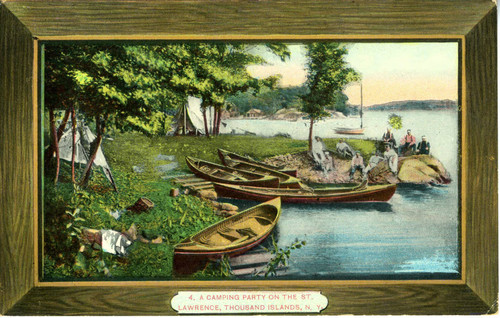 Postcard, A Camping Party on the St. Lawrence