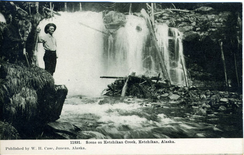 Postcard, Scene on the Ketchikan Creek