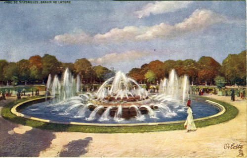 Postcard, Parc de Versailles, bassin de Latone