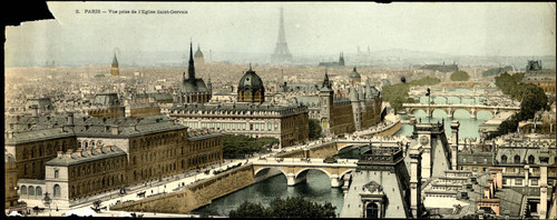 Panoramic postcard, Vue prise de L'eglise Saint Gervais