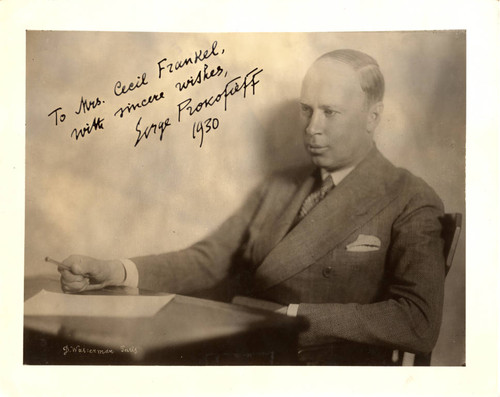 Autographed publicity portrait of Serge Prokofieff (Sergei Prokofiev)