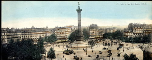 Panoramic postcard, Place de la Bastille