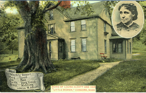 Postcard, Home of Louisa Alcott and Her "Little Women"