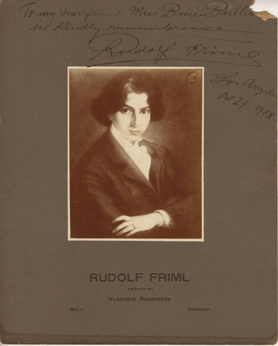 Autographed publicity portrait of Rudolf Friml