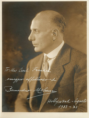 Autographed publicity portrait of Bernardino Molinari