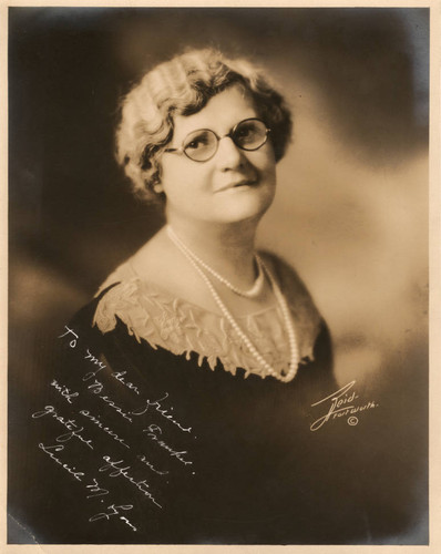 Autographed publicity portrait of Lucile M. Lyons