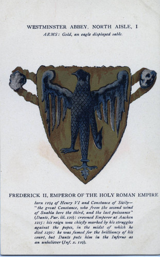 Postcard, Westminster Abbey, North Aisle, I Arms, Frederick II, Emperor of the Holy Roman Empire