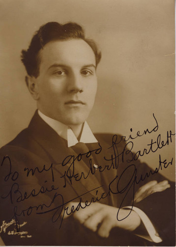 Autographed publicity portrait of Frederick Gunster