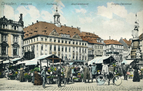 Postcard, Dresden Altmarkt or Old Market Square