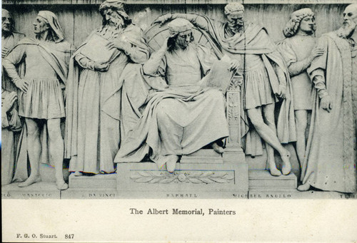 Postcard, The Albert Memorial, Painters